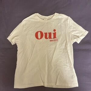 H&M WhiteTee with Orange Print